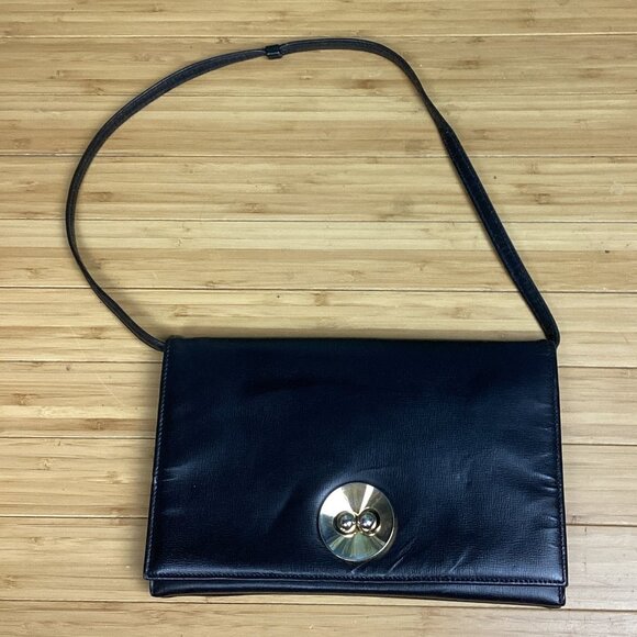 Vintage Paristyle Handbag Black Leather - Picture 1 of 16